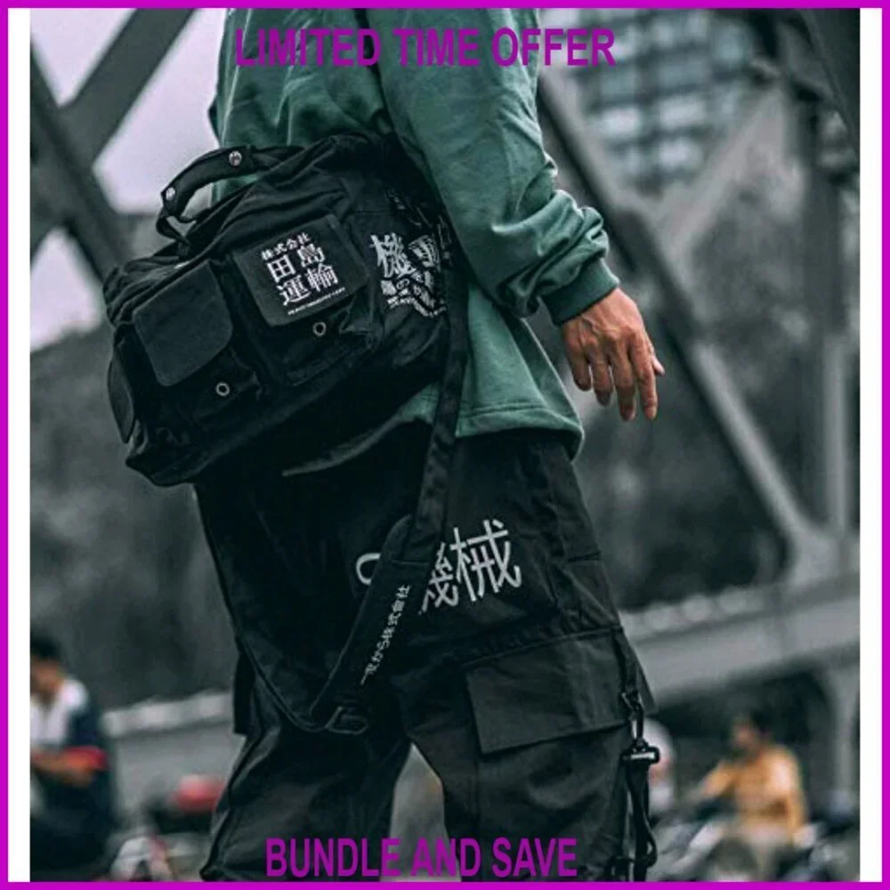 Canvas Messenger Bag with Adjustable Crossbody Strap